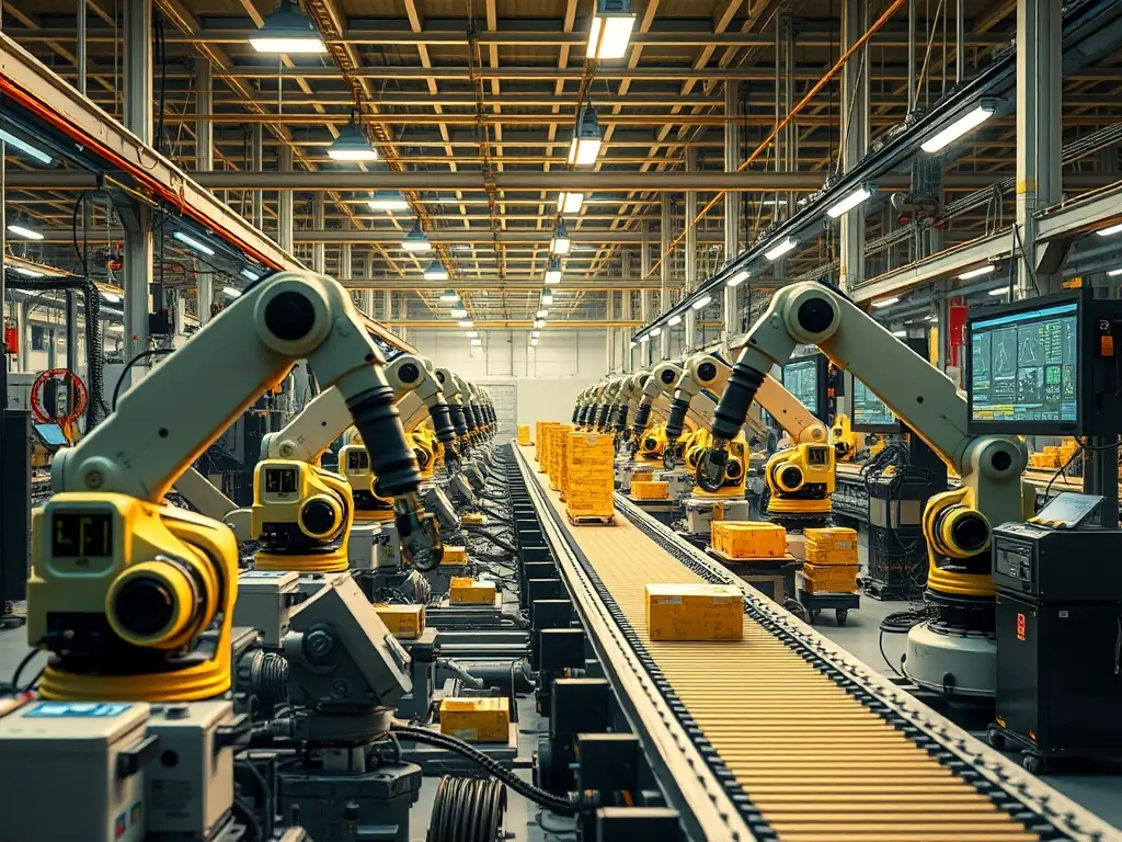 An image showcasing the controlled factory environment where modular units are manufactured, highlighting the precision and quality control measures.